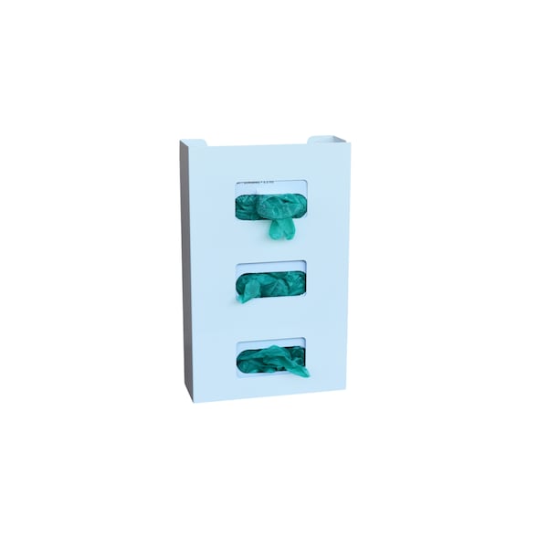 Omnimed Painted White "Square Cut" Glove Box Holder (Triple) 305342 - main